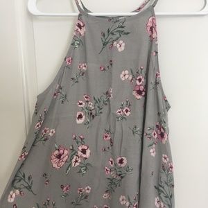 Garage Floral Pale Green Halter Open Back